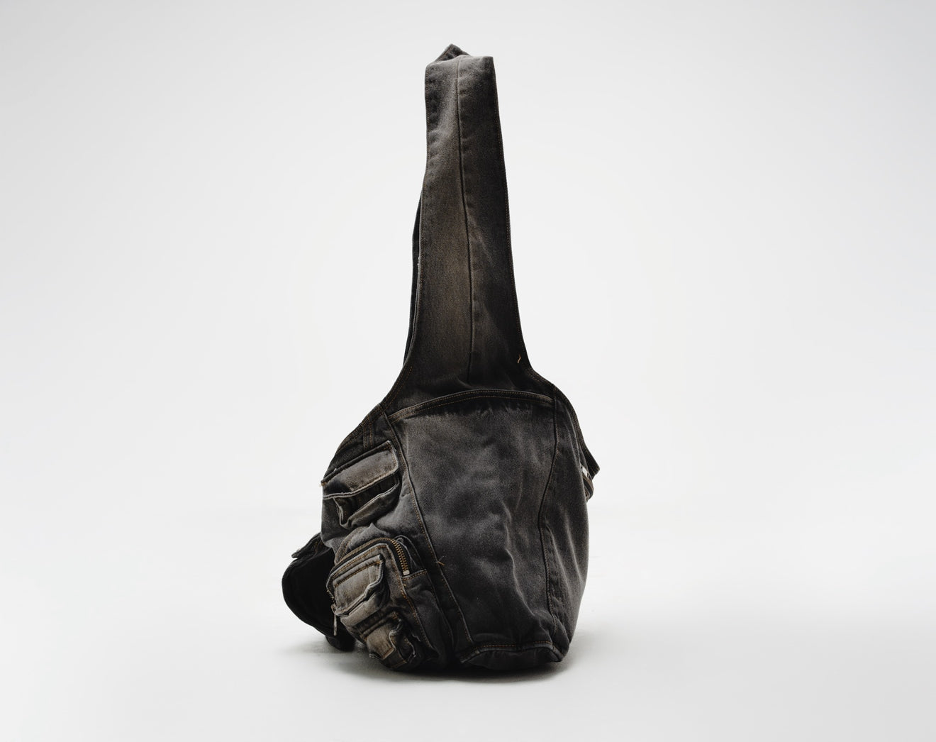LONCHO “RAVE DENIM BAG” DYED BLACK
