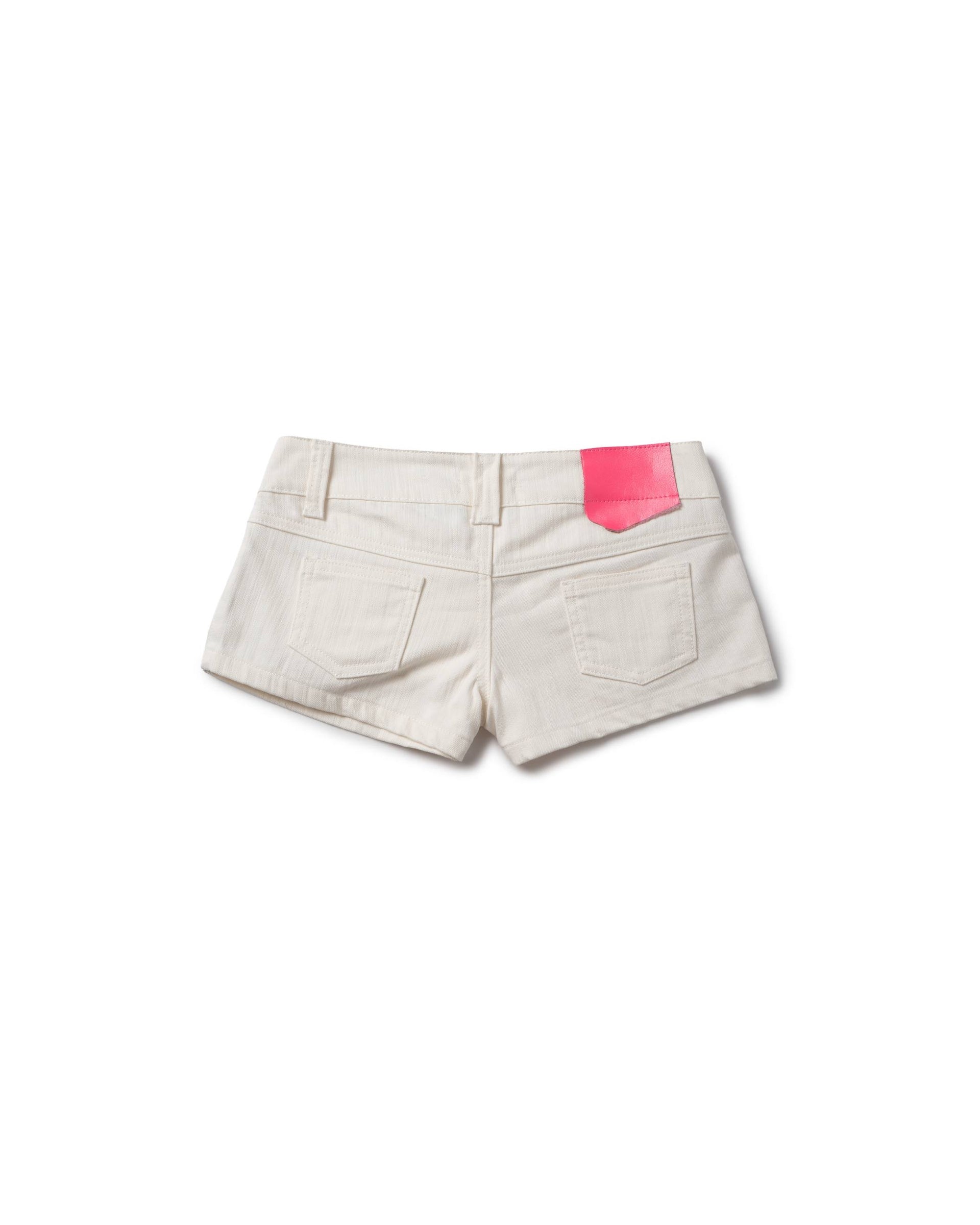 LONCHO “WHITE” CRAFT DENIM SHORTS