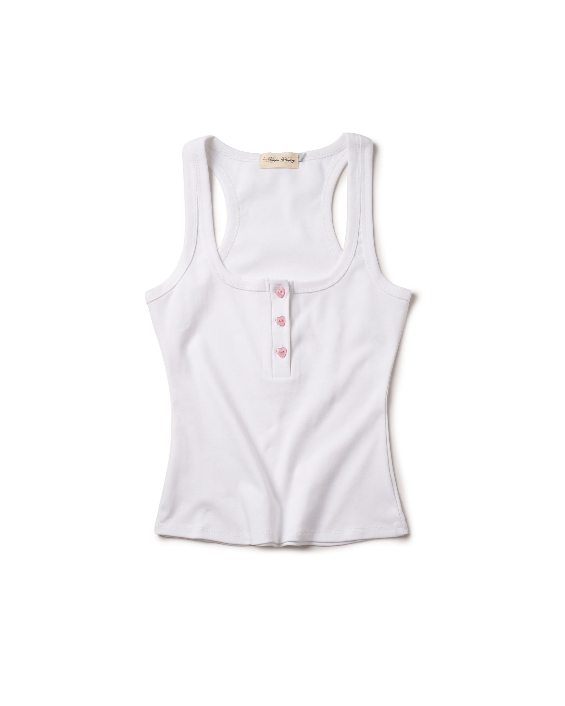 LONCHO TANK HEART HENLEY “WHITE”
