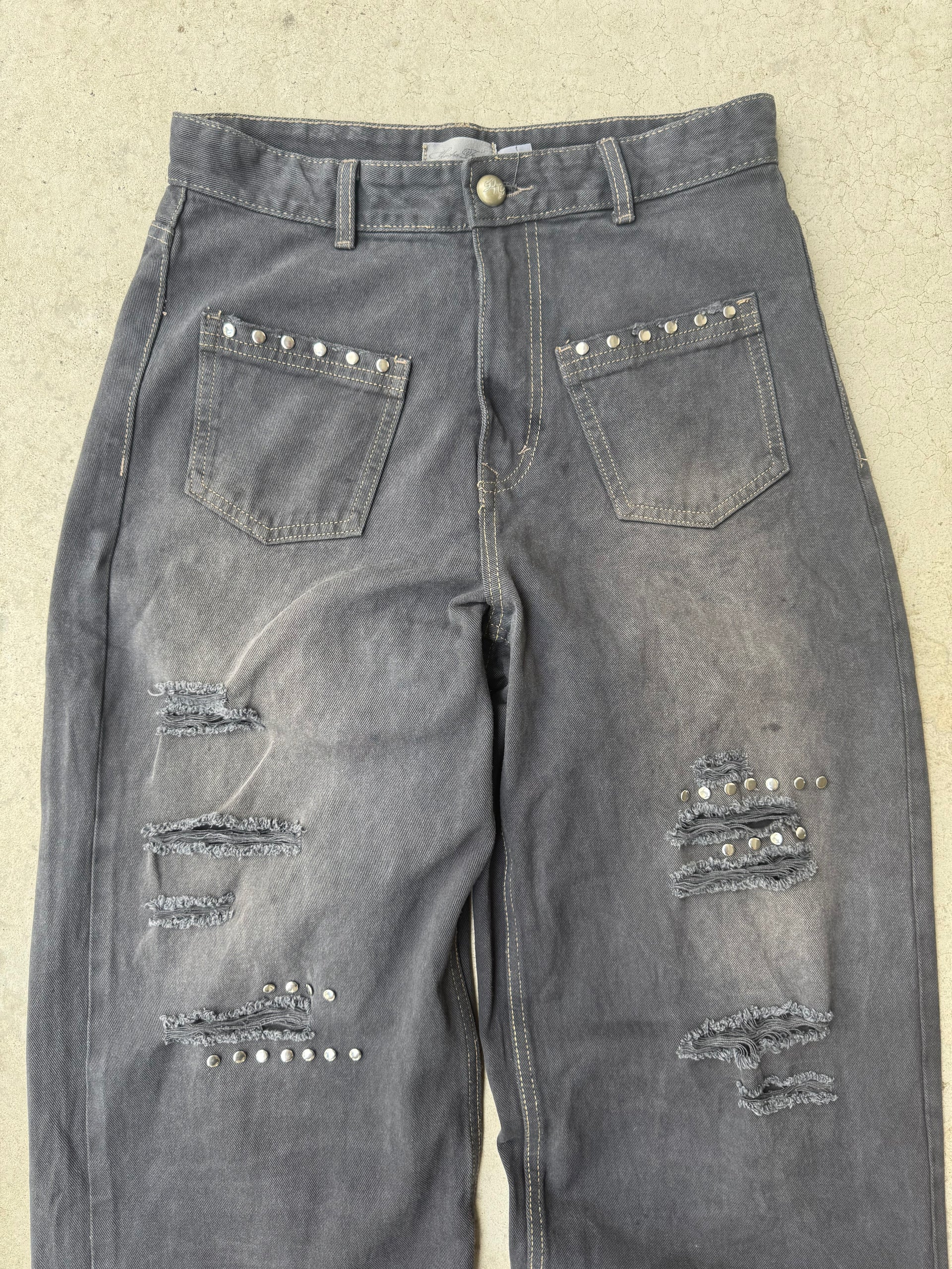 LONCHO REPAIRED STUDDED DENIMS