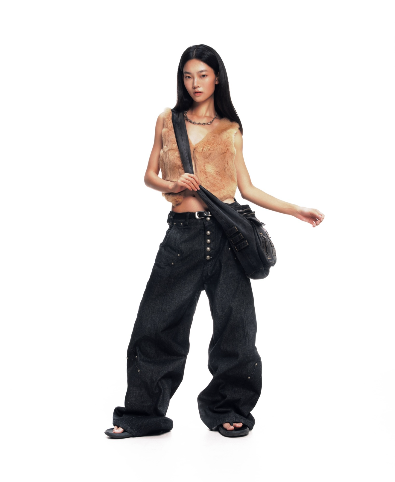LONCHO “RAVE DENIM BAG” DYED BLACK