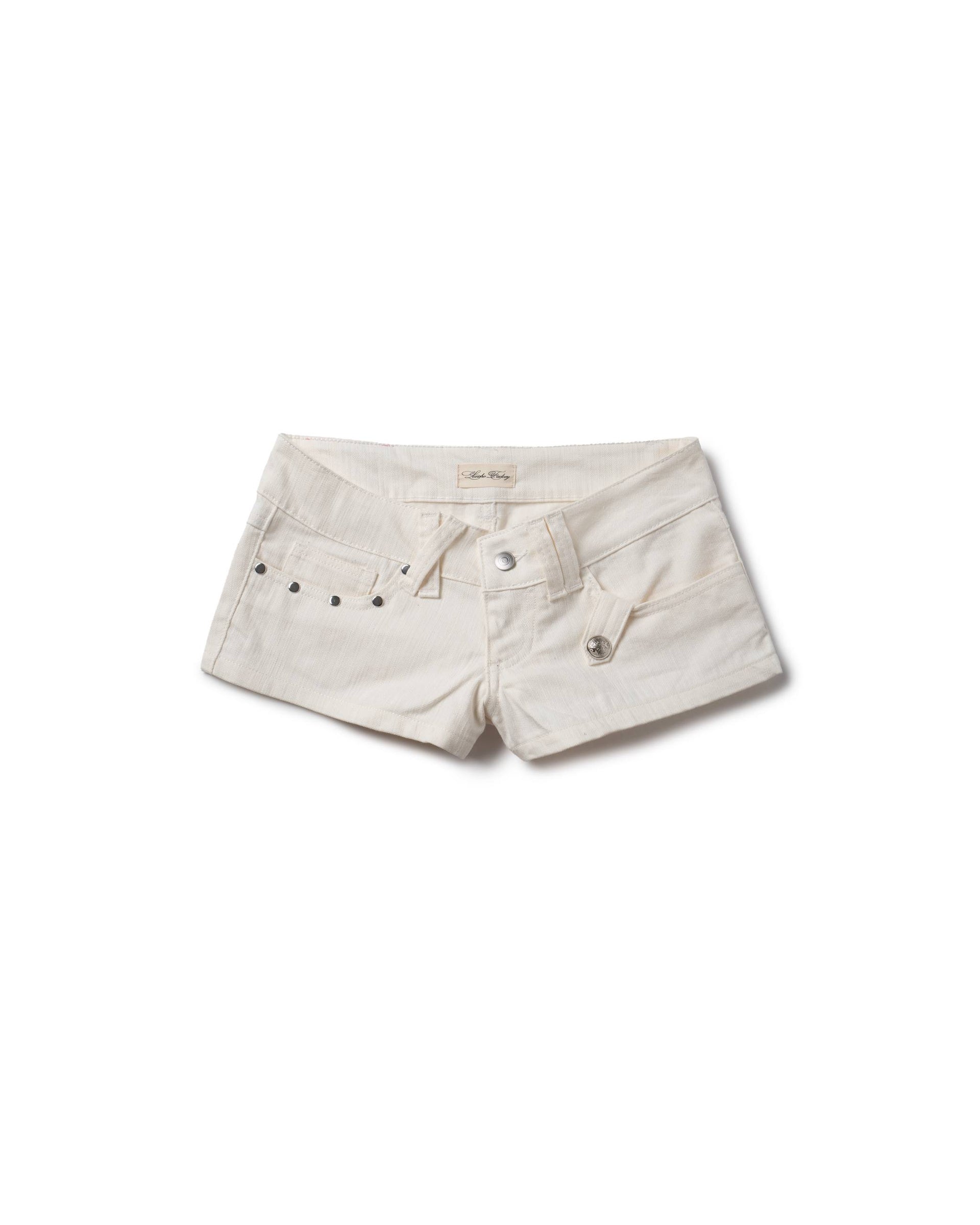 LONCHO “WHITE” CRAFT DENIM SHORTS
