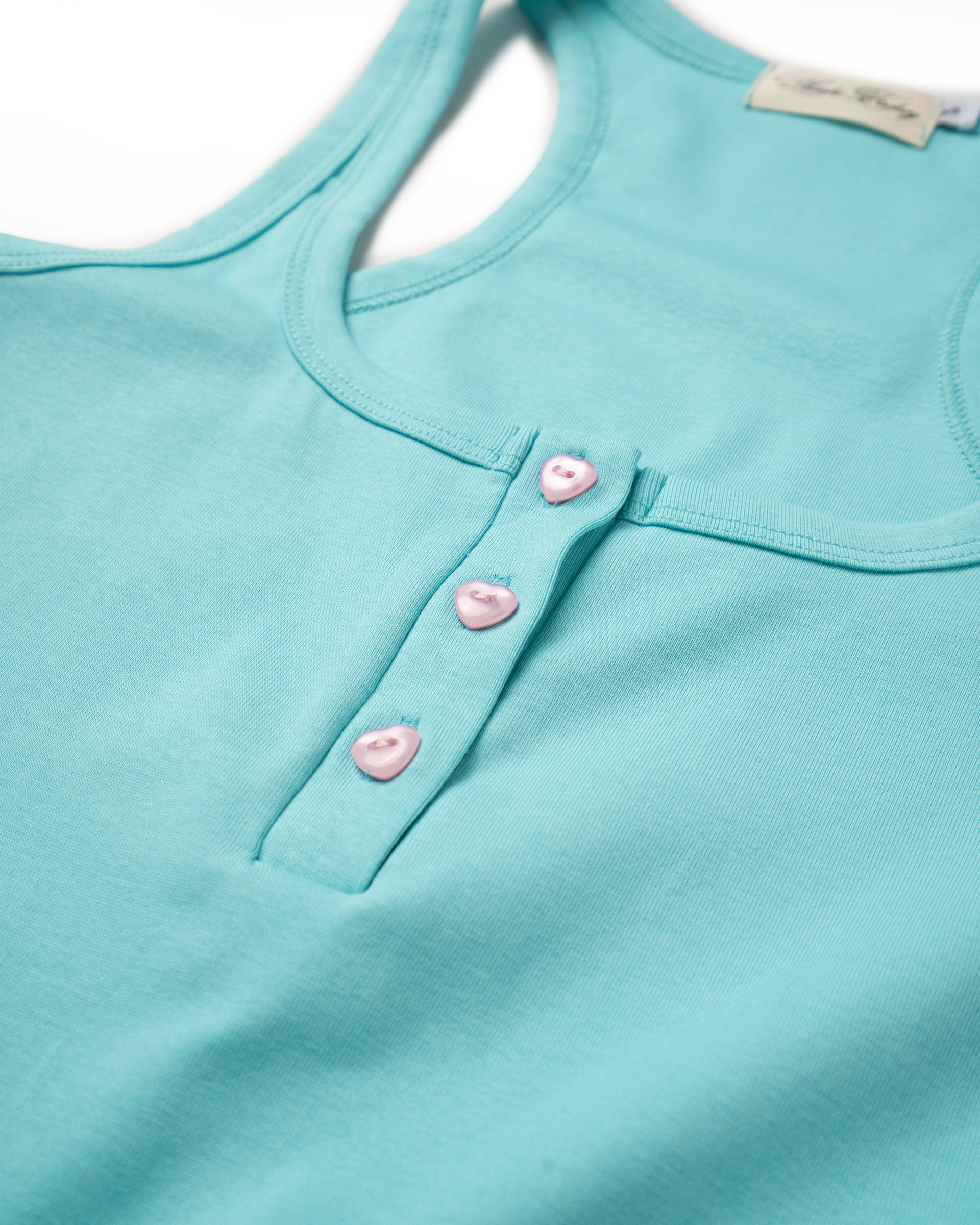 LONCHO TANK HEART HENLEY “TEAL”