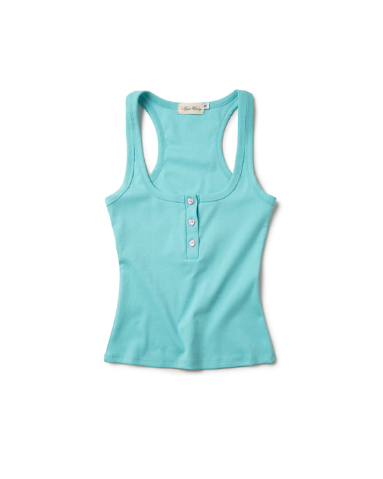 LONCHO TANK HEART HENLEY “TEAL”