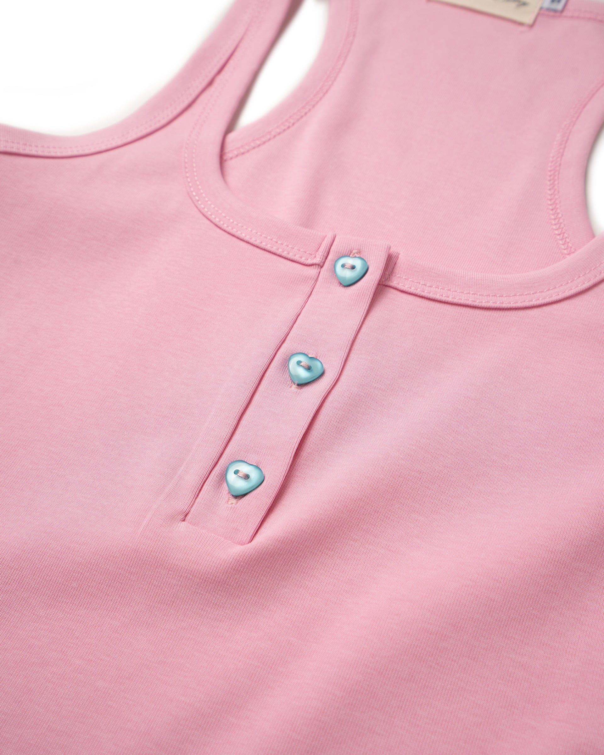 LONCHO TANK HEART HENLEY “PINK”