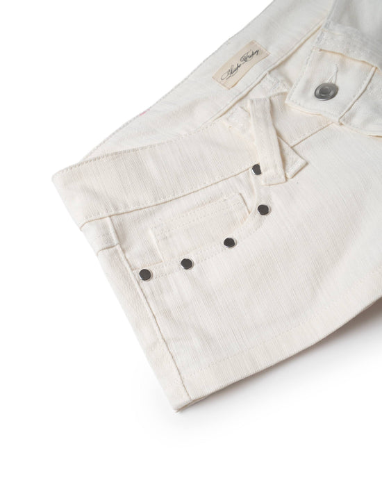 LONCHO “WHITE” CRAFT DENIM SHORTS