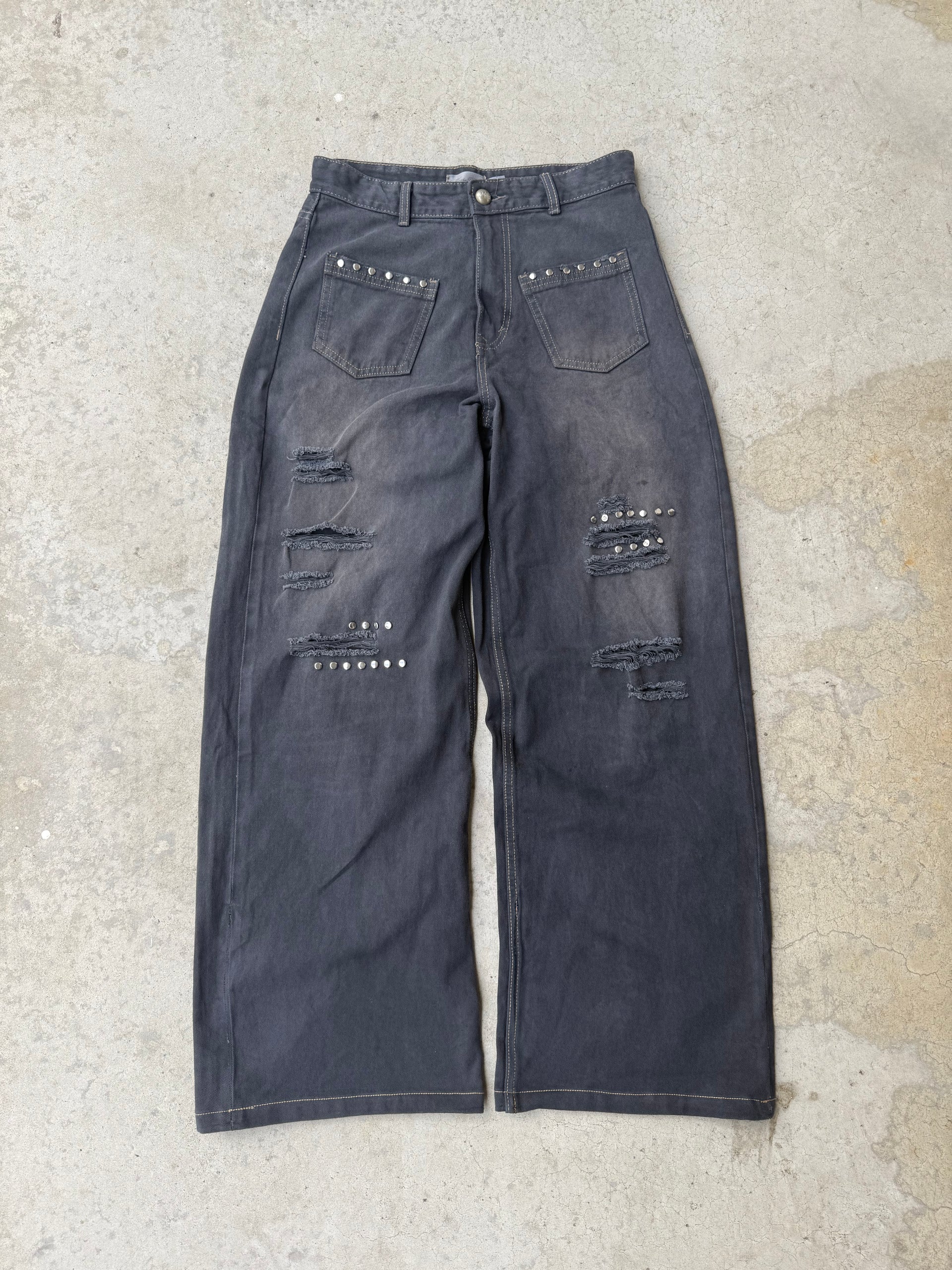 LONCHO REPAIRED STUDDED DENIMS