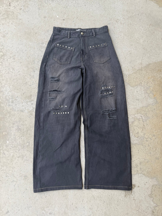 LONCHO REPAIRED STUDDED DENIMS
