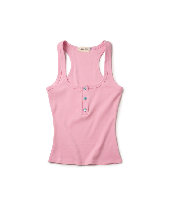 LONCHO TANK HEART HENLEY “PINK”