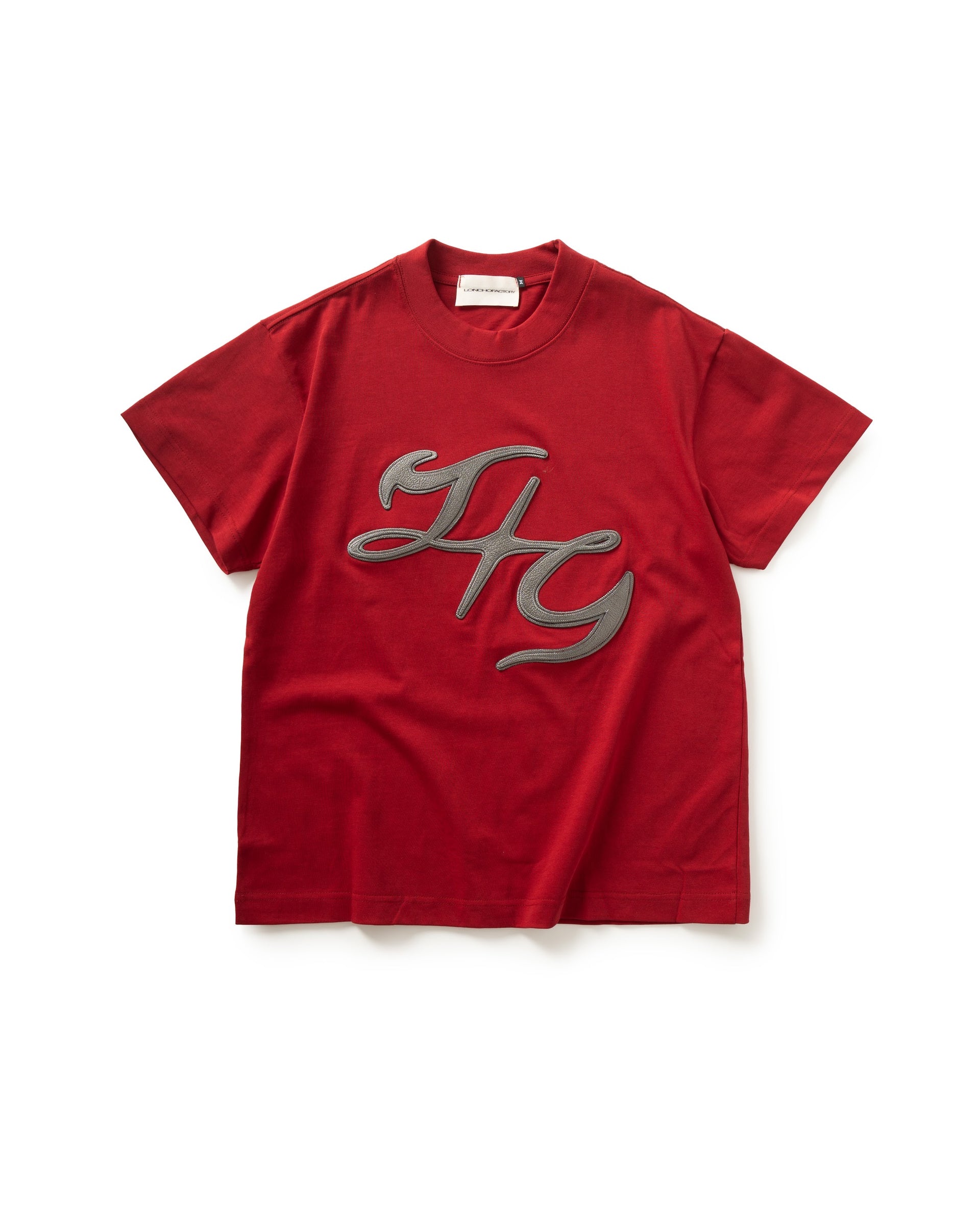 LONCHO “LEATHER LOGO TEE” MAROON RED