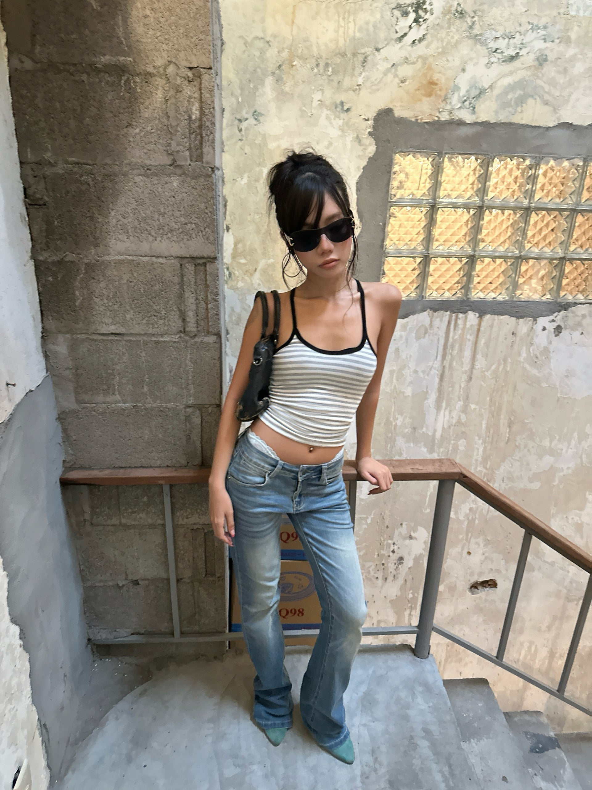 LONCHO RACER WHITE STRIPE TANK