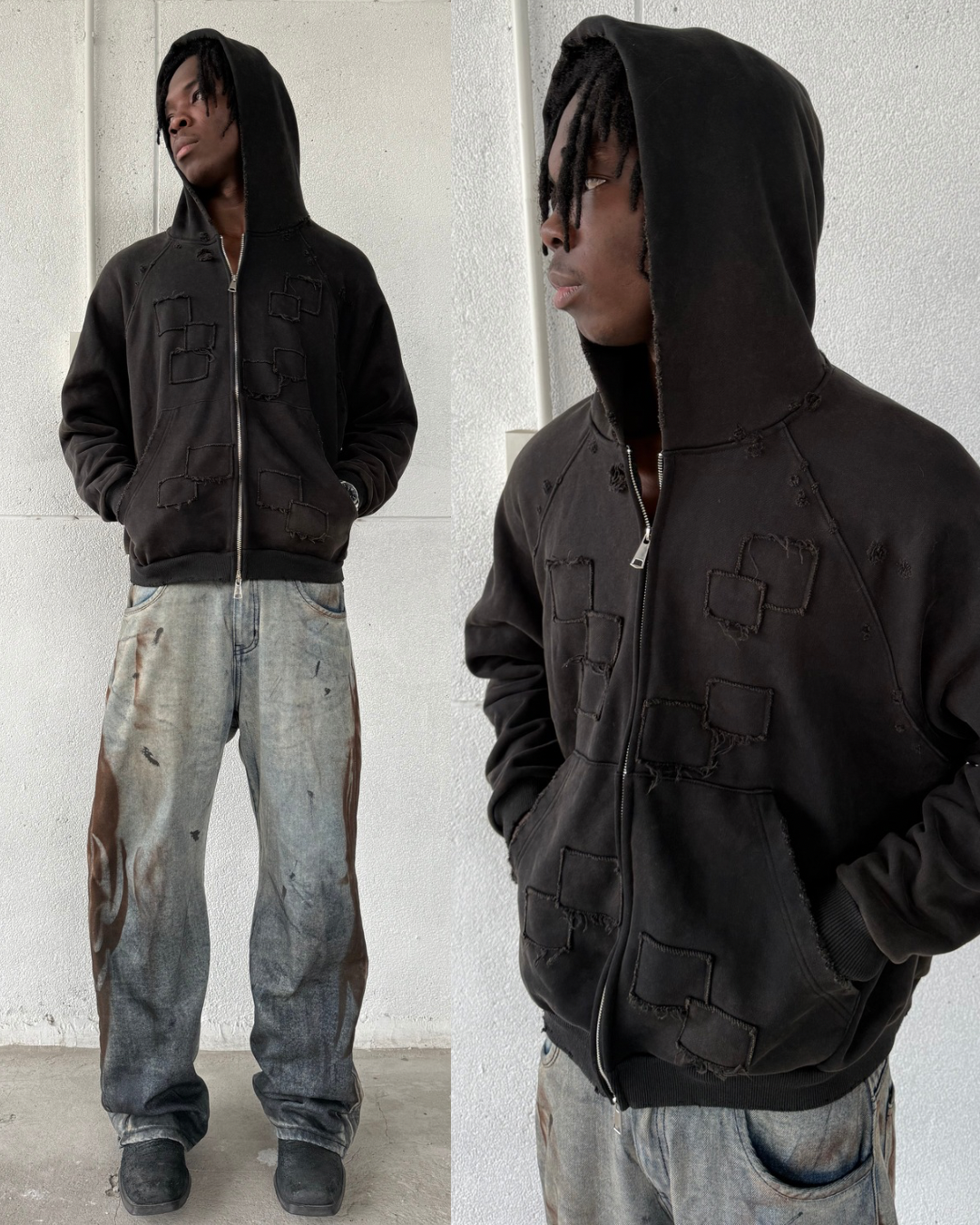 LONCHO “SCAB HOODIE” BOXY CROPPED