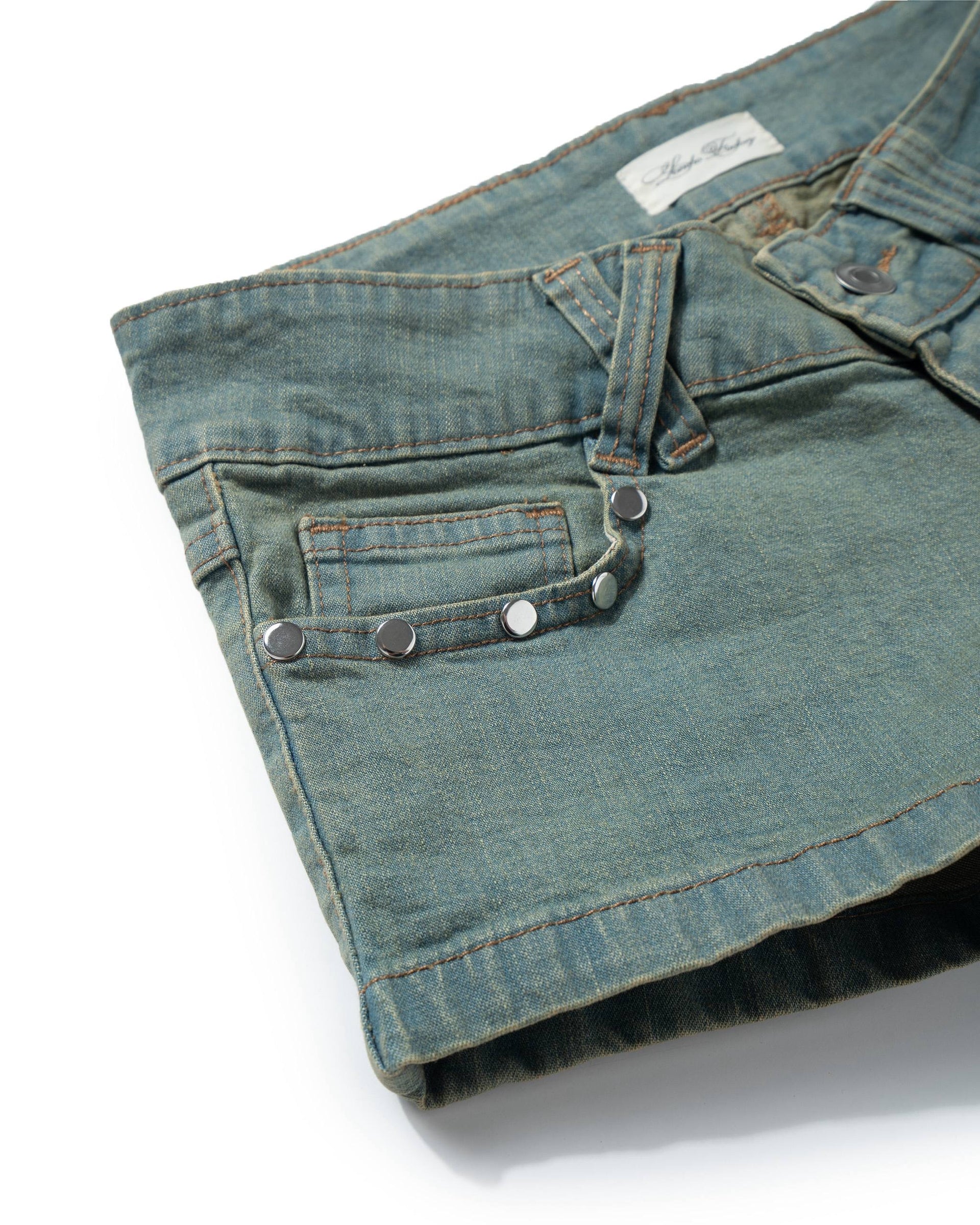 LONCHO “WASHED” CRAFT DENIM SHORTS