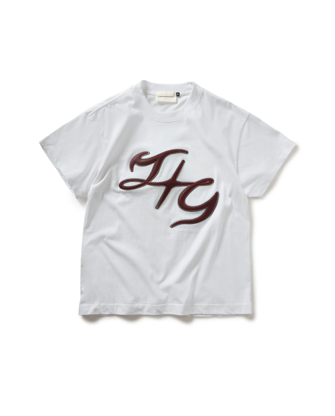 LONCHO “LEATHER LOGO TEE” WHITE