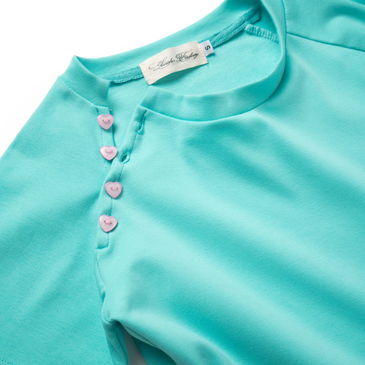 LONCHO RAGLAN HEART BABY TEE “TEAL”