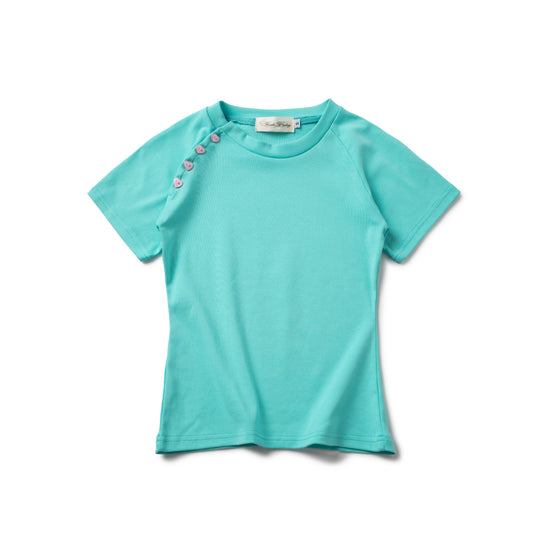 LONCHO RAGLAN HEART BABY TEE “TEAL”